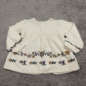 Zara Baby Ivory Embroidered Top Size 2-3T